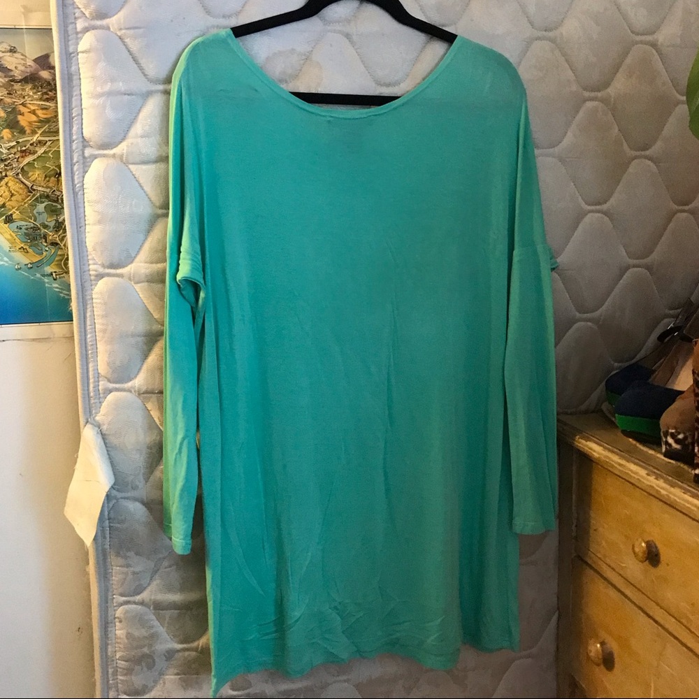 Mint Green Mock Dress Long Top